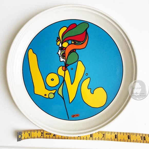 Vintage Peter Max LOVE Plate Home Decor Genuine China by Iroquois Syracuse NY - Picture 3 of 11